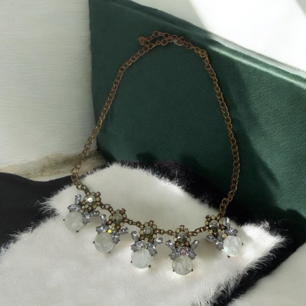 Vintage Rhinestone Necklace | Costume Jewelry | Lobster Clasp Closure